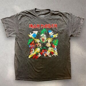 Iron Maiden Tailgunner Graphic T-Shirt Mens Large Charcoal Gray Band Tee LG